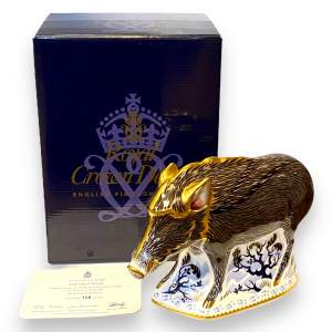 Royal Crown Derby Paperweight of a Wild Boar