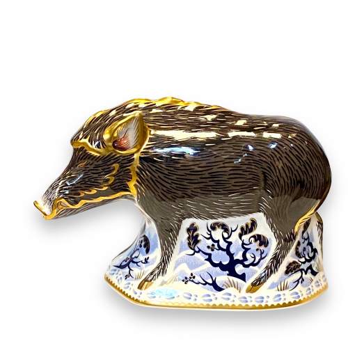 Royal Crown Derby Paperweight of a Wild Boar image-2