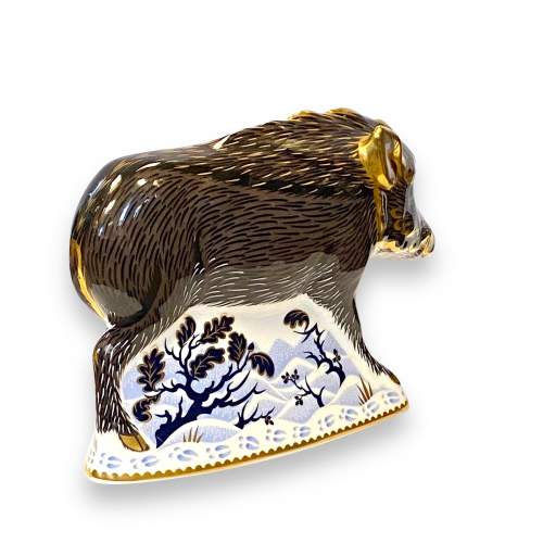 Royal Crown Derby Paperweight of a Wild Boar image-3
