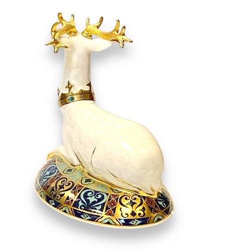 Royal Crown Derby Paperweight of The White Hart image-3