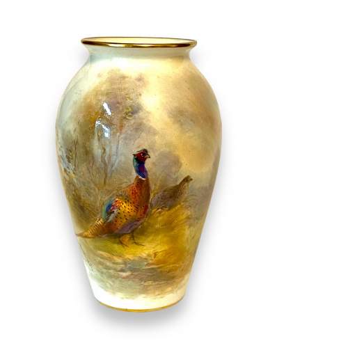 Royal Worcester Pheasants Vase by James Stinton image-1