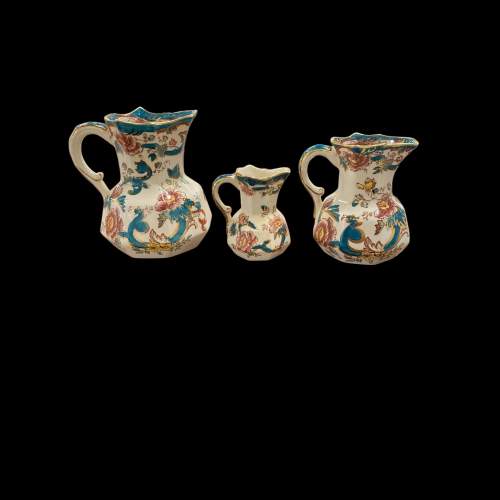 Rare Set of Three Graduated Jugs by Masons in the Java Pattern image-2