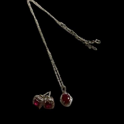 Madagascon Ruby and Diamond Pendant Set image-5