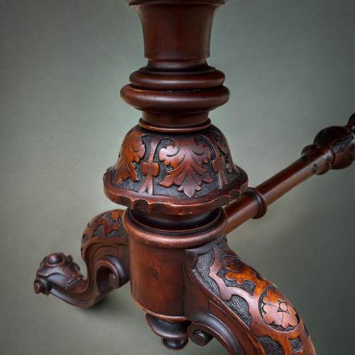 19th Century Victorian Period Burr Walnut Oval Coffee Table. image-5