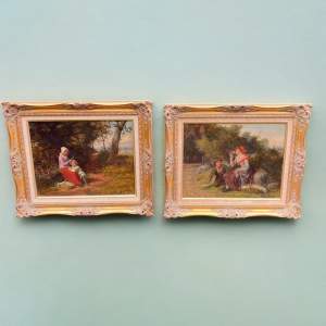 Pair of 19th Century Oil Paintings by William Bromley