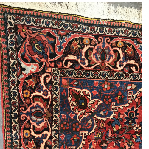 Hand Knotted Persian Bidjar - Deep red, Blue and Ivory image-3