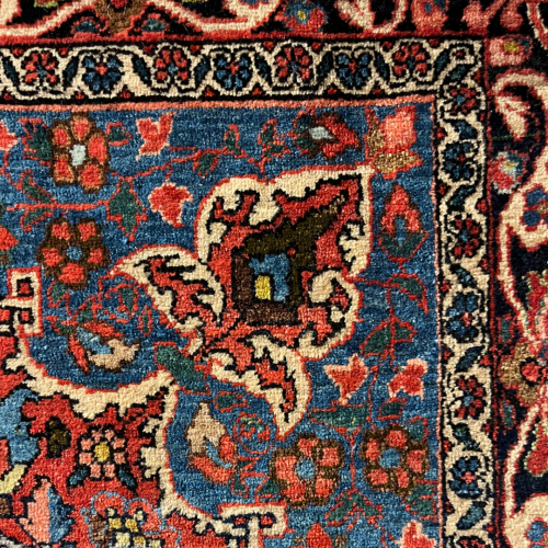 Hand Knotted Persian Bidjar - Deep red, Blue and Ivory image-4