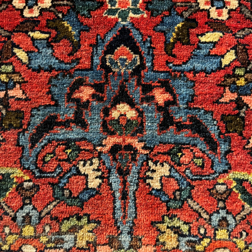 Hand Knotted Persian Bidjar - Deep red, Blue and Ivory image-5