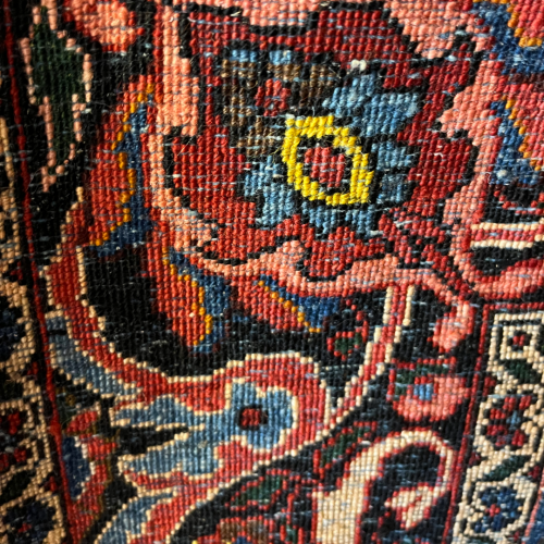 Hand Knotted Persian Bidjar - Deep red, Blue and Ivory image-6