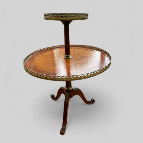 Late 19th Century Continental Mahogany and Gilt Brass Two Tier Dumb Waiter image-1