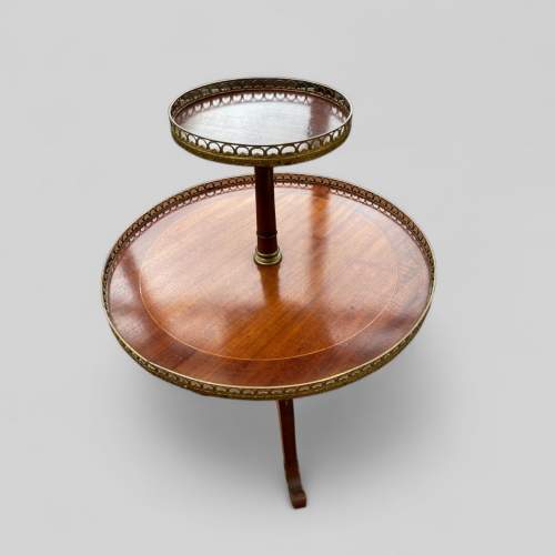 Late 19th Century Continental Mahogany and Gilt Brass Two Tier Dumb Waiter image-2
