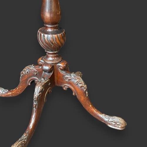 Victorian Carved Mahogany Leather Topped Pedestal Table image-6