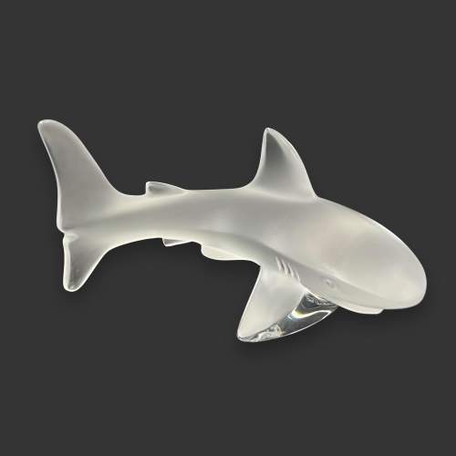 Lalique Frosted Glass Shark image-1