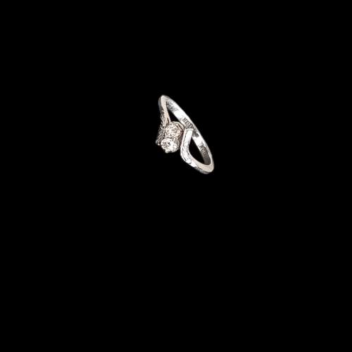 18ct Gold Diamond Crossover Ring image-5