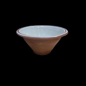 19th Century Glazed Terracotta Dairy Bowl