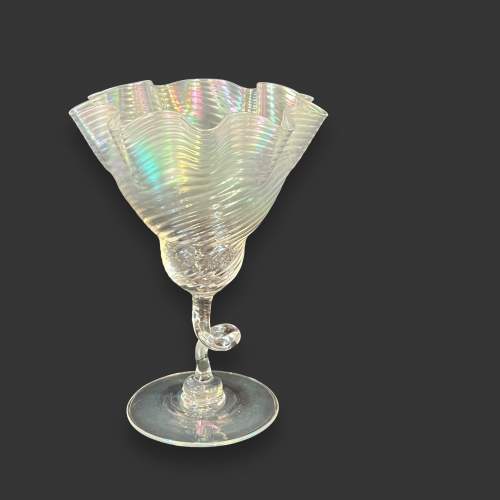 Steuben Verre De Soie Glass Fan Vase image-1