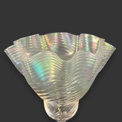 Steuben Verre De Soie Glass Fan Vase image-2