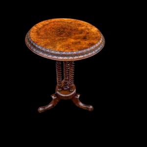 A Victorian Period Burr Walnut Circular Occasional Table