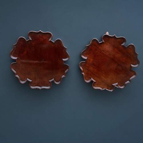 A Pair of Edwardian Period Mahogany Scalloped Wine Tables image-2