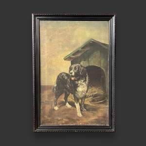 Late 19th Century Signed  Oil on Canvas Portrait of a Dog