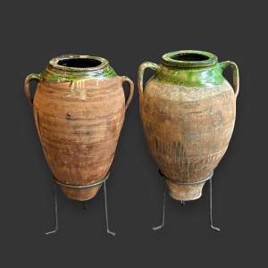 Pair of 20th Century Turkish Terracotta Olive Pots