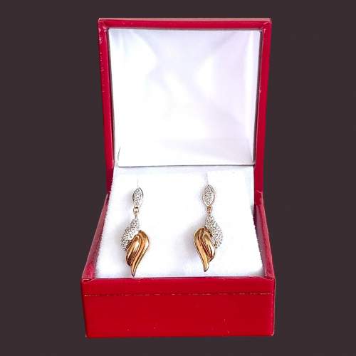 Gold Diamond Earrings image-2