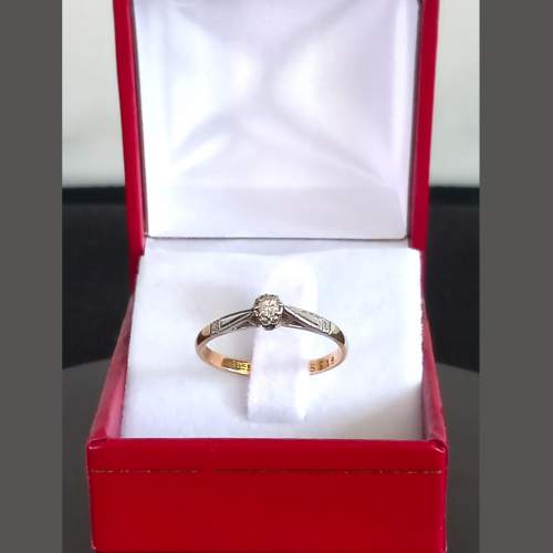 18ct Gold Platinum Palladium Diamond Ring image-2