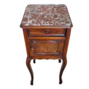 French Marble Top Bedside Cabinet Lamp Table