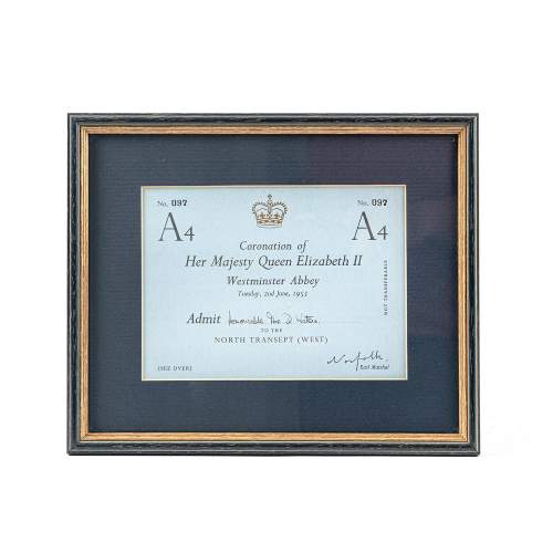 Original Framed Ticket to the Coronation of Queen Elizabeth II image-1