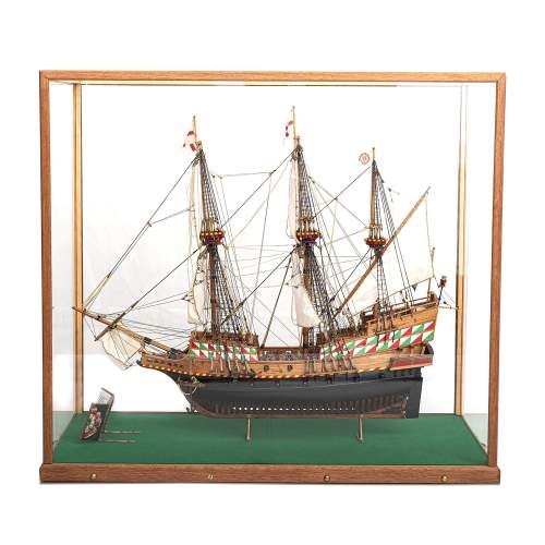 A Quality Scratch Built Large Cased Model of the Ship Golden Hind image-1