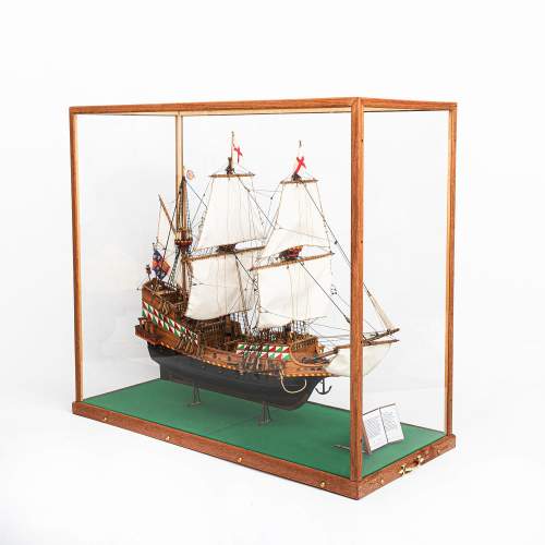 A Quality Scratch Built Large Cased Model of the Ship Golden Hind image-3