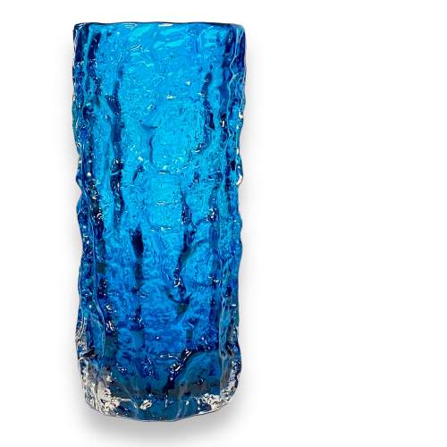 Whitefriars Glass Kingfisher Blue Bark Vase image-1