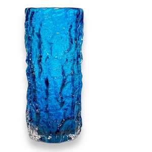 Whitefriars Glass Kingfisher Blue Bark Vase