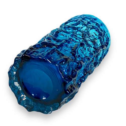 Whitefriars Glass Kingfisher Blue Bark Vase image-4