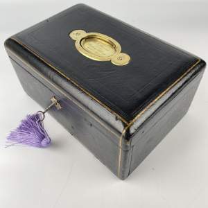 Black Leather Victorian Writers Box Presented in 1878