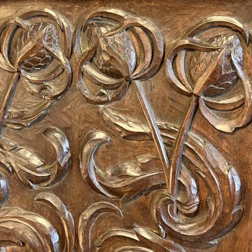 Art Nouveau Walnut Carved Panel image-2