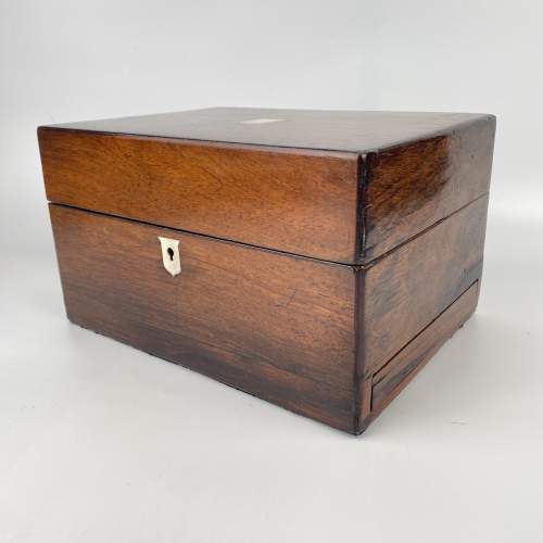 Large Rosewood Jewellery Box with Hidden Sprung Drawer Circa 1880-1900 image-4