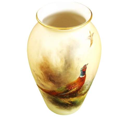 Edwardian Royal Worcester James Stinton Hand Painted Vase image-2