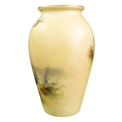 Edwardian Royal Worcester James Stinton Hand Painted Vase image-3