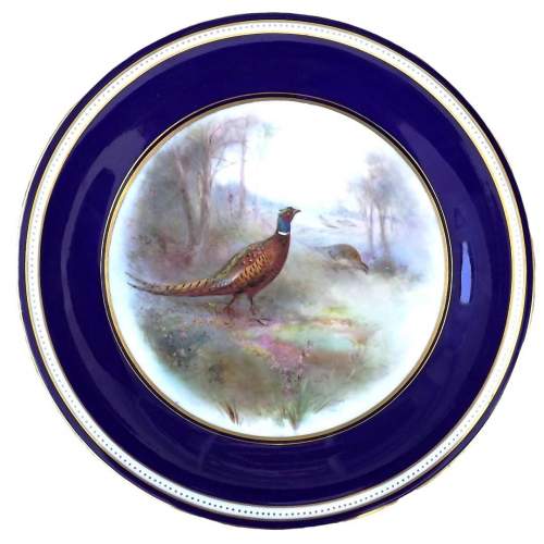 Royal Worcester Grainger & Co James Stinton Hand Painted Plate image-1