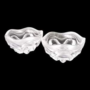 Lalique Glass Pair of Vibration Dishes