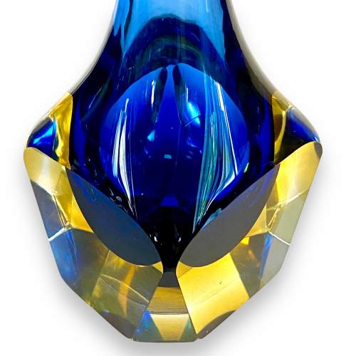 Murano Faceted Teardrop Art Glass Vase image-2