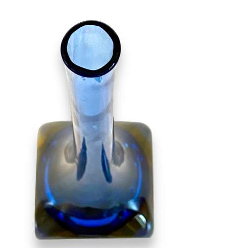 Murano Faceted Teardrop Art Glass Vase image-5