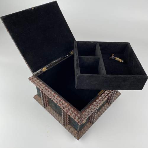 Tramp Art Jewellery Box with Original Key Circa 1880-1890 image-5