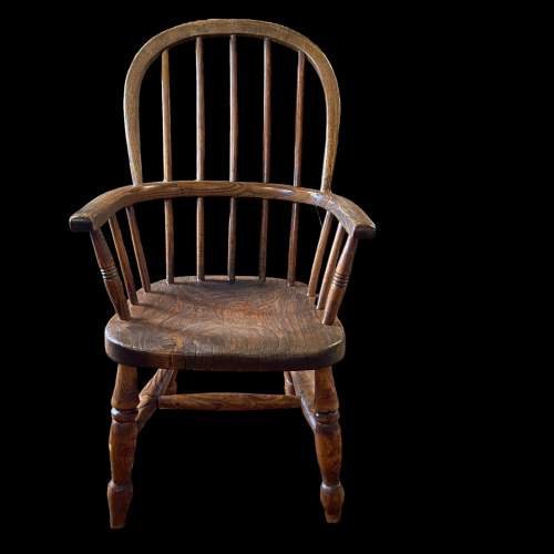 19th Century Ash and Elm Childs Windsor Chair image-2