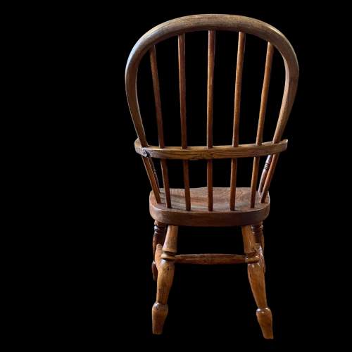 19th Century Ash and Elm Childs Windsor Chair image-4