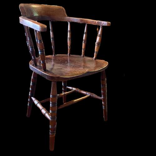 Early 20th Century Ash and Elm Smokers Bow Chair image-1