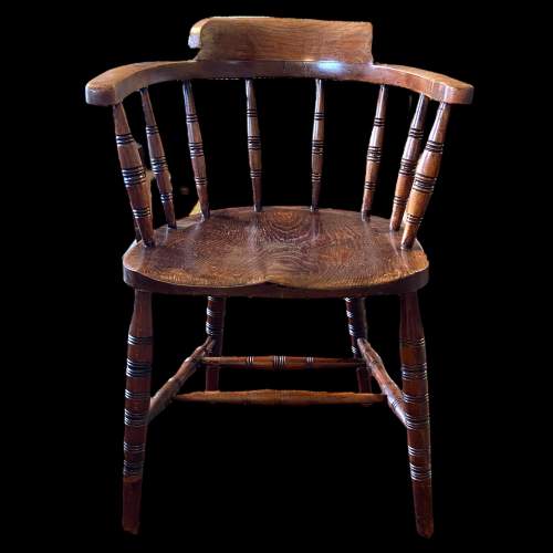 Early 20th Century Ash and Elm Smokers Bow Chair image-2