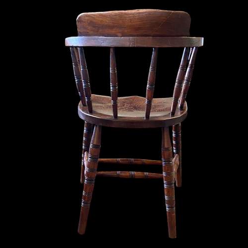 Early 20th Century Ash and Elm Smokers Bow Chair image-4