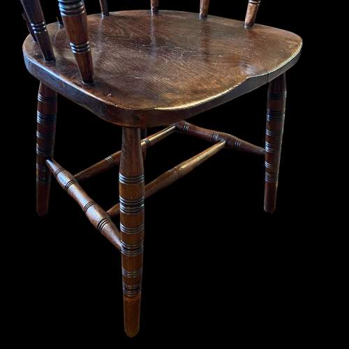 Early 20th Century Ash and Elm Smokers Bow Chair image-6